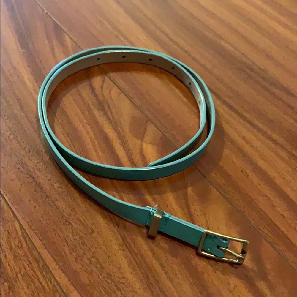 JCrew Skinny Belt - Patent Leather - Tiffany Blue